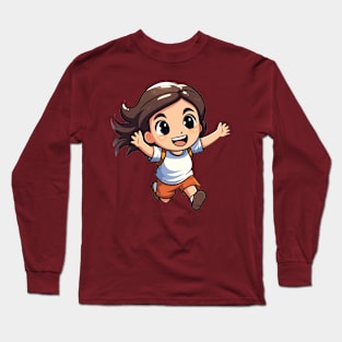 funny happy kid cartoon v1 Long Sleeve T-Shirt